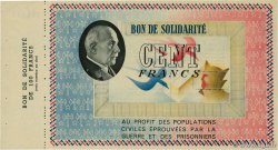 100 Francs BON DE SOLIDARITÉ FRANCE régionalisme et divers  1941 KL.10C pr.NEUF