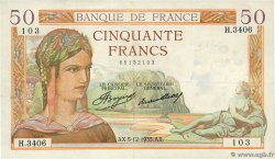 50 Francs CÉRÈS FRANCIA  1935 F.17.20 EBC