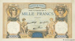 1000 Francs CÉRÈS ET MERCURE type modifié FRANCE  1937 F.38.07