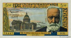 5 Nouveaux Francs VICTOR HUGO FRANCE  1961 F.56.07 XF+