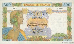 500 Francs LA PAIX FRANCE  1940 F.32.09 TTB