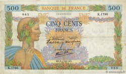 500 Francs LA PAIX FRANCE  1941 F.32.12