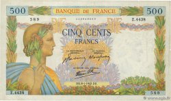 500 Francs LA PAIX FRANCIA  1942 F.32.27 q.BB