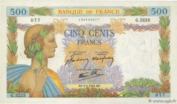 500 Francs LA PAIX FRANCIA  1942 F.32.33 SPL+