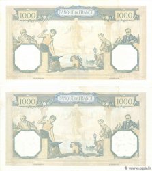 1000 Francs CÉRÈS ET MERCURE type modifié Consécutifs FRANCIA  1937 F.38.06 BB