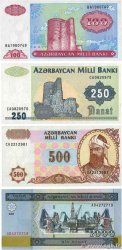 100, 250, 500  et 1000 Manat Lot AZERBAIDJAN  1992 P.13b, P.18b,  P.19b et P.23