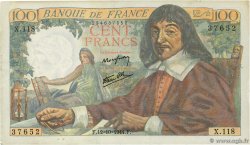 100 Francs DESCARTES FRANCE  1944 F.27.08