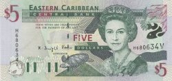 5 Dollars CARIBBEAN   2000 P.37v UNC