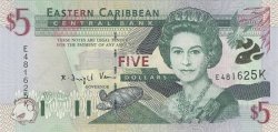5 Dollars EAST CARIBBEAN STATES  2000 P.37k FDC