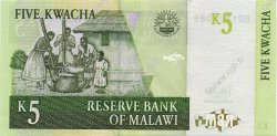 5 Kwacha MALAWI  2005 P.36c UNC