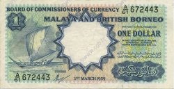 1 Dollar MALAISIE et BORNEO BRITANNIQUE  1959 P.08a TTB