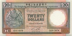 20 Dollars HONGKONG  1991 P.197b ST