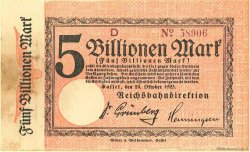 5 Billionen Mark GERMANY  1923 PS.1169 AU