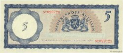 5 Gulden NETHERLANDS ANTILLES  1962 P.01a SC+