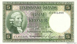 5 Kronur ISLAND  1948 P.32b fVZ