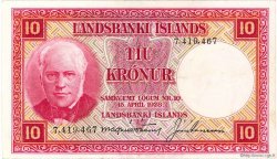 10 Kronur ISLANDA  1948 P.33a SPL