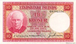 10 Kronur ICELAND  1948 P.33b VF+
