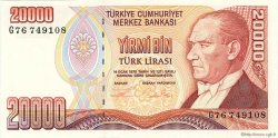 20000  Lira TURKEY  1995 P.202 UNC-