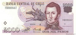 2000 Pesos CILE  2003 P.158 FDC