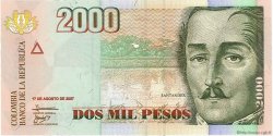 2000 Pesos COLOMBIA  2007 P.457h FDC