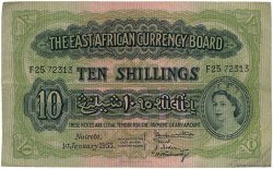 10 Shillings EAST AFRICA  1955 P.34 VF