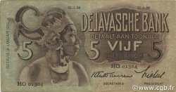 5 Gulden NETHERLANDS INDIES  1939 P.078b VF
