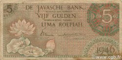 5 Gulden NETHERLANDS INDIES  1946 P.088 F+