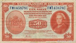50 Cent NETHERLANDS INDIES  1943 P.110a VF+