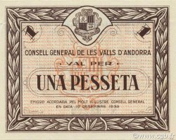 1 Pesseta ANDORRA  1936 P.06 AU