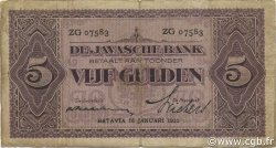 5 Gulden NETHERLANDS INDIES  1931 P.069c G