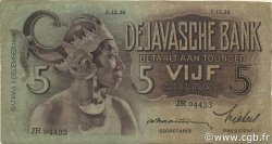 5 Gulden INDIE OLANDESI  1936 P.078a q.BB