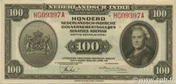100 Gulden NETHERLANDS INDIES  1943 P.117a AU