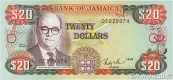 20 Dollars JAMAICA  1987 P.72b
