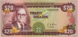 20 Dollars JAMAICA  1976 P.63 BC+