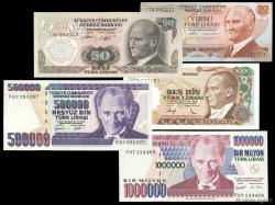 Lot de 5 billets  TURKEY  1974 P.LOT UNC