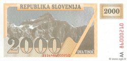 2000 Tolarjev SLOVENIA  1991 P.09A FDC
