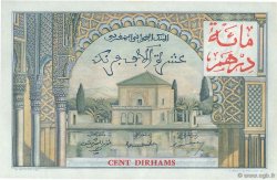 100 Dirhams sur 10000 Francs MAROCCO  1955 P.52 AU+