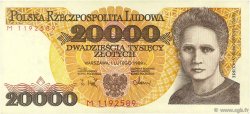 20000 Zlotych POLEN  1989 P.152a VZ