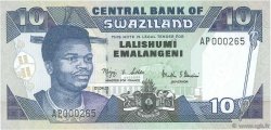 10 Emalangeni Petit numéro SWAZILAND  2001 P.29a FDC