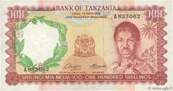 100 Shillings TANSANIA  1966 P.04a SS
