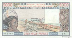 5000 Francs WEST AFRICAN STATES  1984 P.108Al UNC-