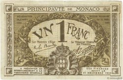 1 Franc MONACO  1920 P.04a MBC