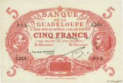 5 Francs Cabasson rouge GUADELOUPE  1943 P.07c AU+