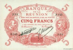 5 Francs Cabasson rouge REUNION  1938 P.14 XF+