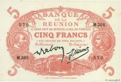 5 Francs Cabasson rouge REUNION  1944 P.14 XF