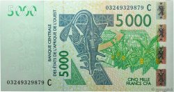 5000 Francs WEST AFRICAN STATES  2003 P.317Ca UNC-