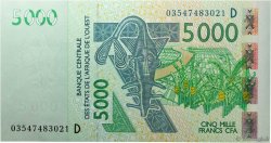 5000 Francs ESTADOS DEL OESTE AFRICANO  2003 P.417Da FDC