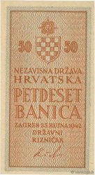 50 Banica CROATIA  1942 P.06 UNC