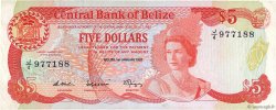 5 Dollars BELIZE  1987 P.47a q.BB