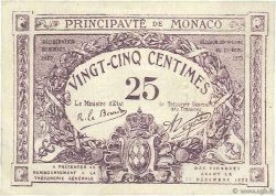 25 Centimes MONACO  1920 P.02c VZ+